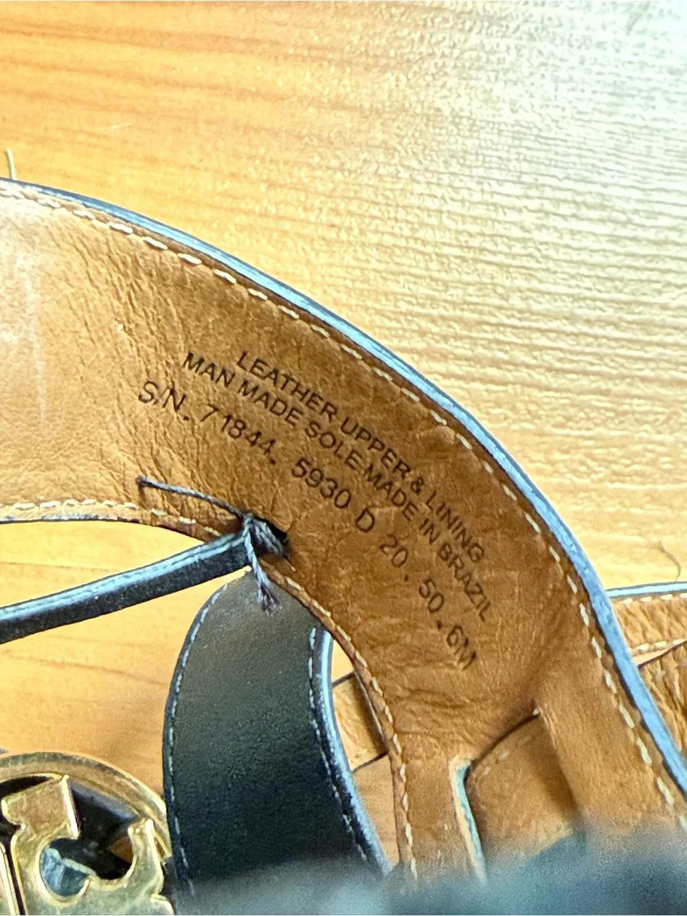 Tory Burch Black Leather Logo Medallion Sling Sandals